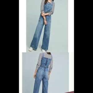 Pilcro jumpsuit/overalls wide leg jean Anthro